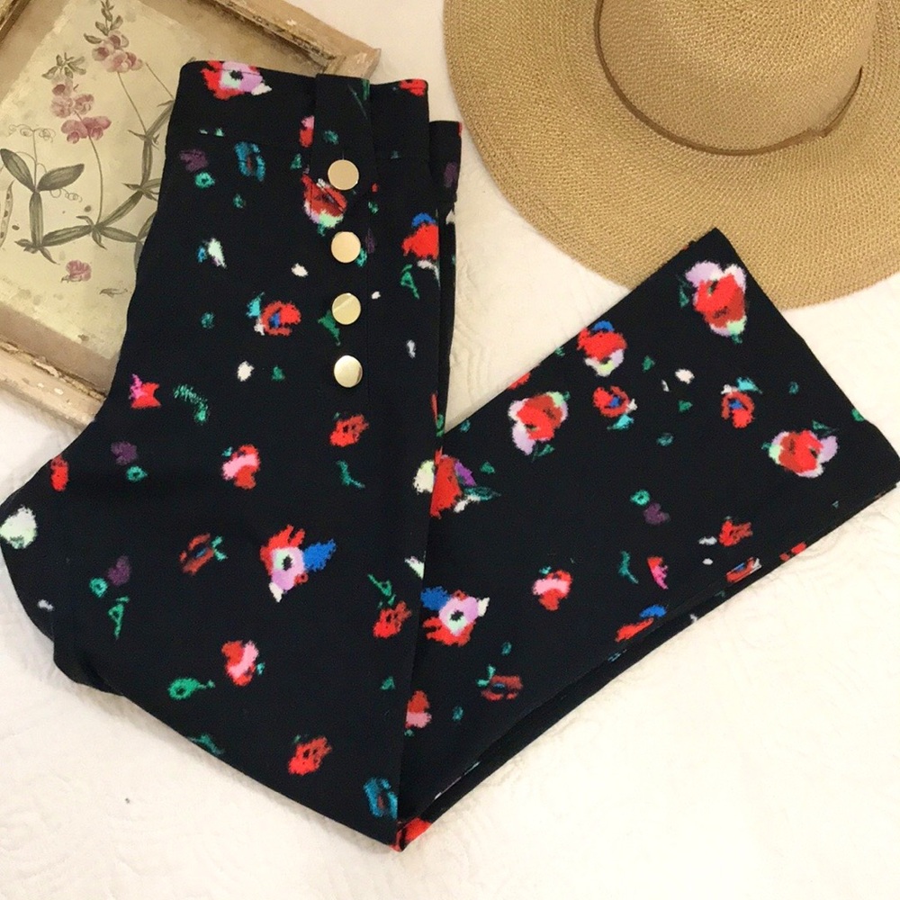 Derek Lam 10 Crosby Floral Robertson Cropped Trousers